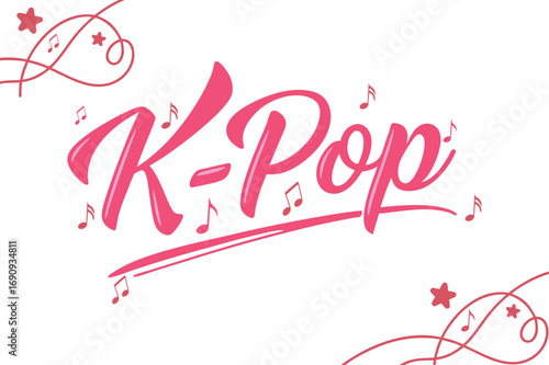 Chic K-POP Typography on white Background