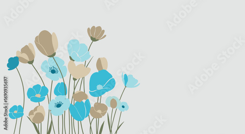 Delicate wildflowers bloom with gentle breezes in a serene meadow landscape