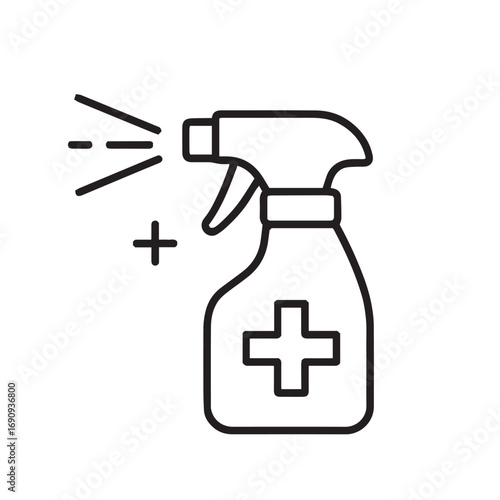 Bathroom Cleaning Minimal Line Icons