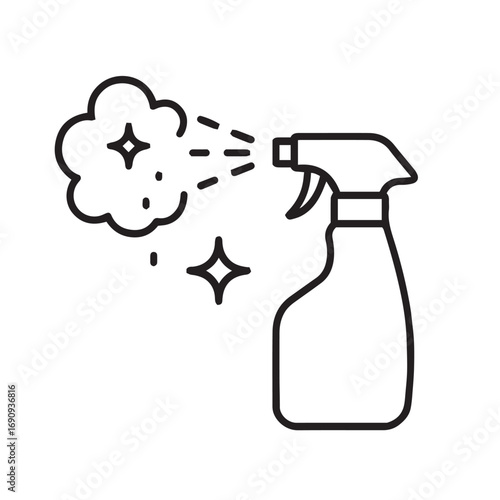 Bathroom Cleaning Minimal Line Icons