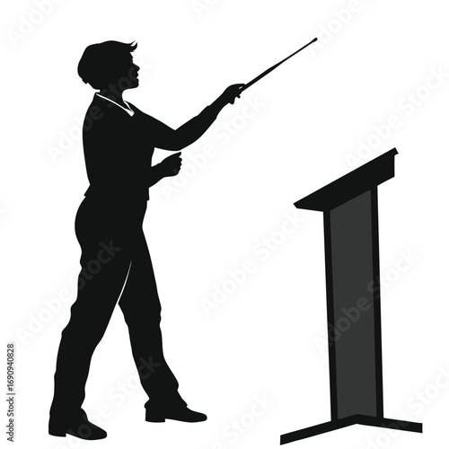 Person showing presentation