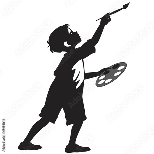 Child painting picture