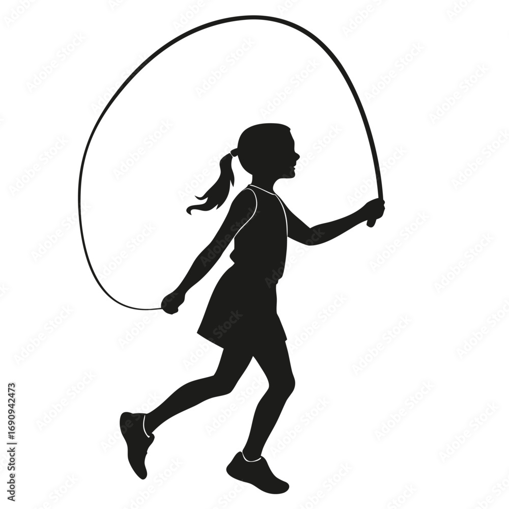 Fototapeta premium Girl skipping rope
