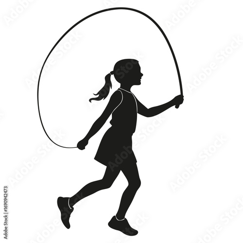 Girl skipping rope