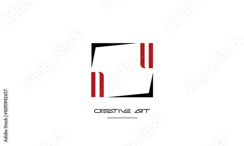 NU, UN, N, U abstract letters logo monogram