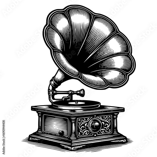 Antique Gramaphone vector image illustration