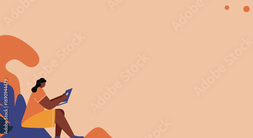 A person of color works or studies on a laptop, embodying remote productivity and modern lifestyle. Ideal for technology, education, or business concepts.