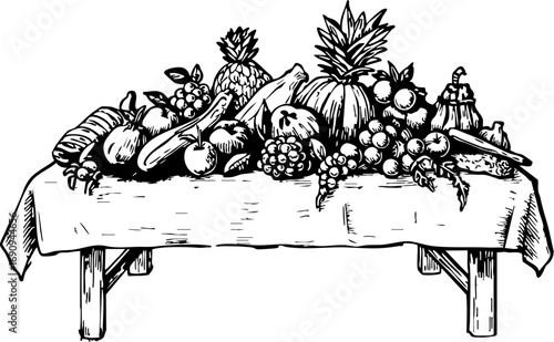Fresh produce display at a local market colorful fruits and vegetables vibrant atmosphere close-up view culinary inspiration