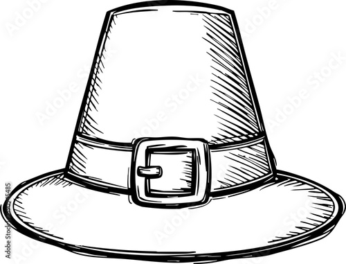 Thanksgiving celebration pilgrim hat festive gathering fall season cozy atmosphere top view tradition and culture