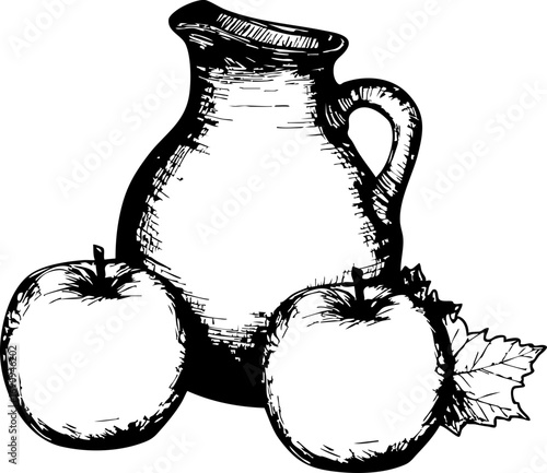 Harvesting fresh apples and cider from farm orchard rustic close-up seasonal delights