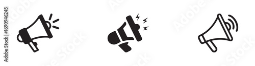 Megaphone icon, promotion icon in silhouette. loud speaker public announcement  vector eps 10