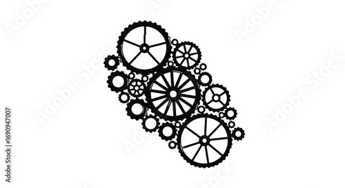 Intricate arrangement of interlocking gears symbolizing connection and mechanical synergy