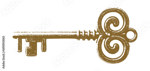 vector vintage key sketch design