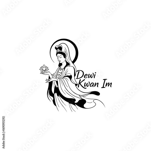 Goddess Kwan Im mascot logo