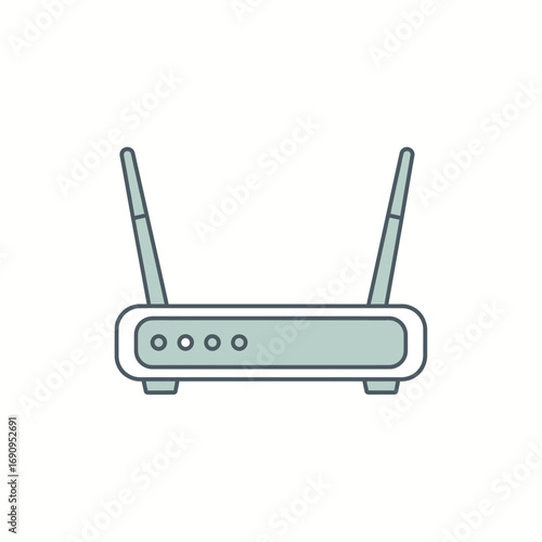 Wi-Fi router vector icon. A symbol for internet connection and wireless technology.