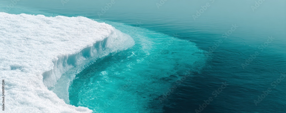 Fototapeta premium Glacial ice meets turquoise water