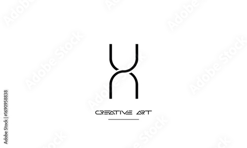 NU, UN, N, U abstract letters logo monogram