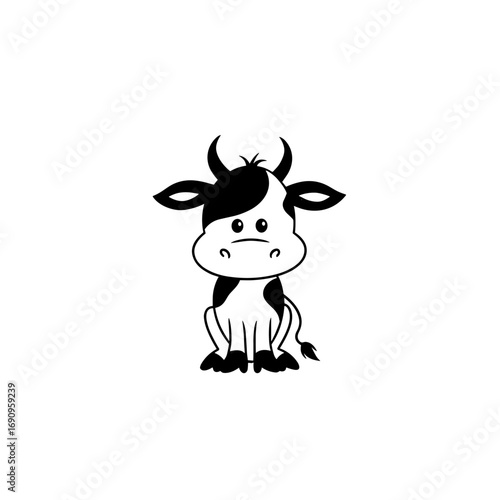 calve. calve simple black and white line art vector logo