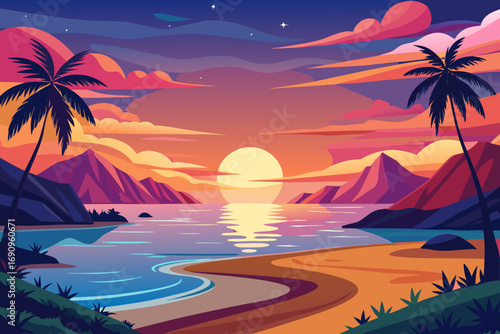 sunset on the beach