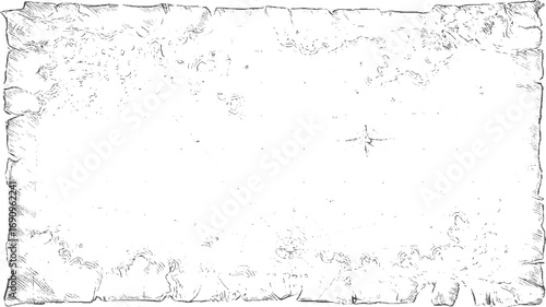 Aged parchment map with star symbol vintage