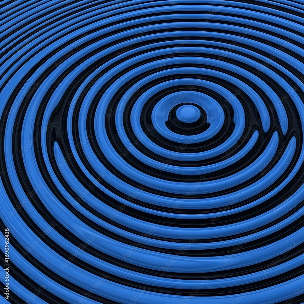 Obraz premium Abstract Blue Circular Ripples.
