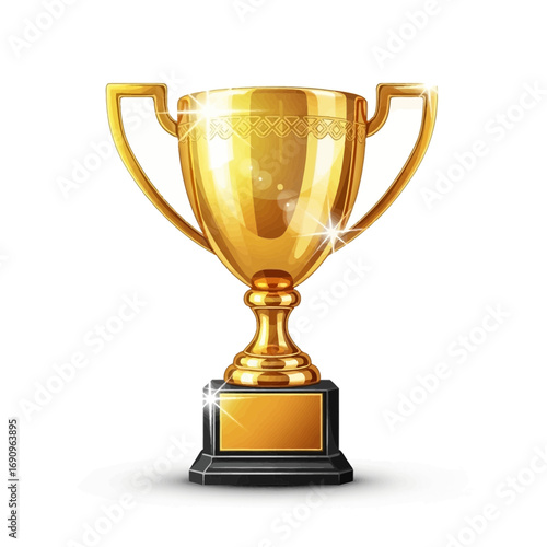 Golden trophy award for champions and winners