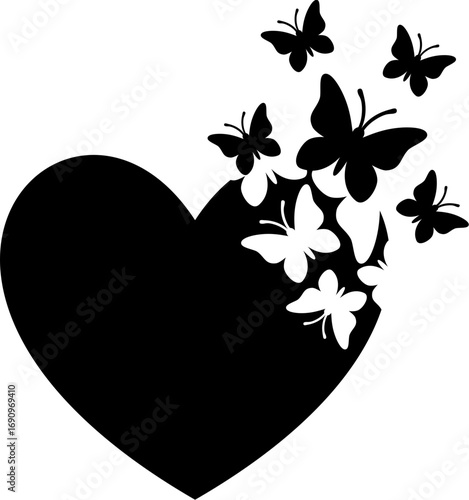 heart with butterflies