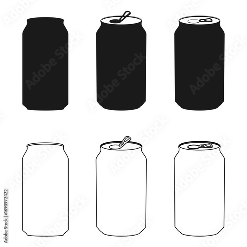 aluminum can icon for soft drink vector illustration isolated on white background.