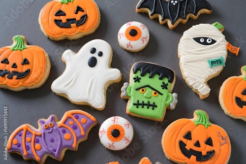 halloween pumpkin and skull Cookie.