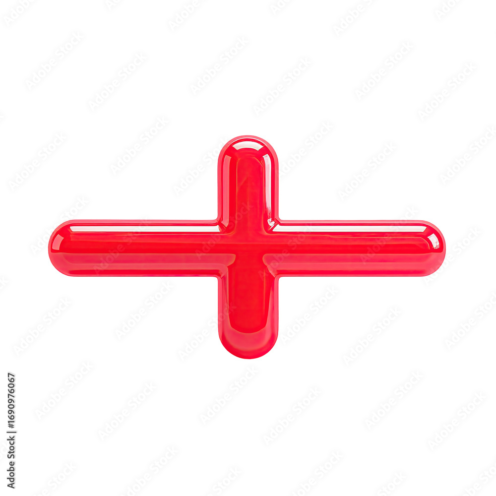 Obraz premium Red plus sign, 3D, glossy