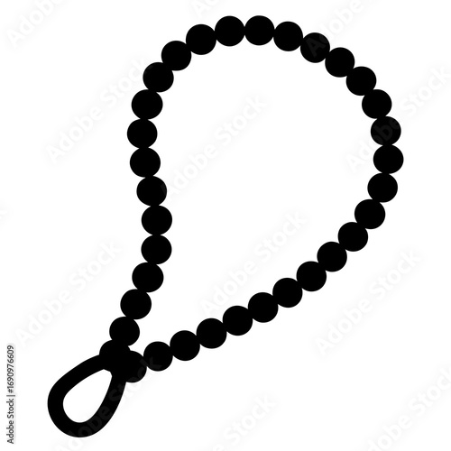 Prayer beads vector icon silhouette vector illustration