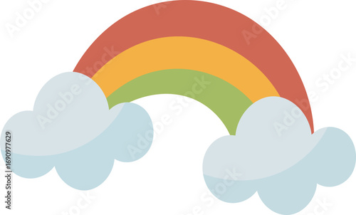 Rainbow Colorful Arc Sky Illustration