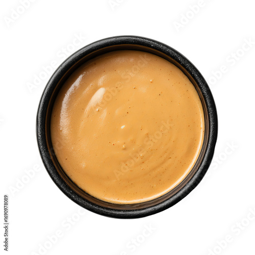 High-Resolution Top View of Andalouse Dipping Sauce
