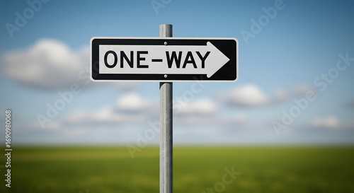 One-way street sign indicates direction.
