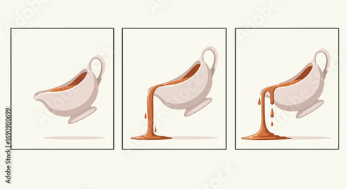 Gravy Boat with Different Pouring Stages