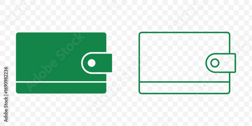 Wallet icon set. Black and linear. Vector EPS 10
