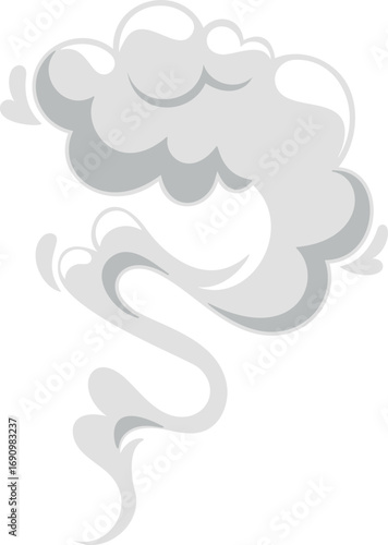 Smoke cloud raising upward vector illustration