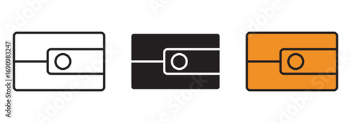 Wallet icon set. Black and linear. Vector EPS 10