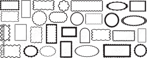 variety, frames, design, vector, white, black, decorative, illustration
