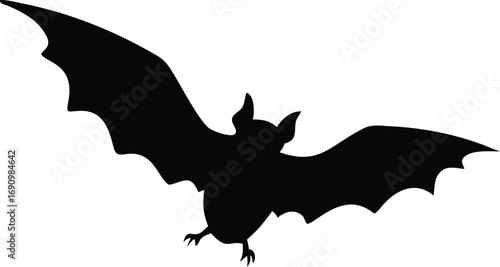 Silhouette of a bat flying across a large full moon with a starry night sky background isolated on white background isolated on transparent background