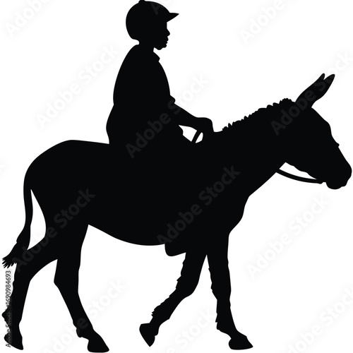 Person riding donkey