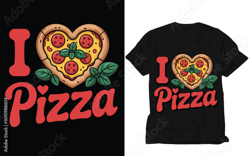 Fun graphic design of "I love Pizza"