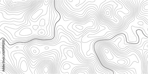 Topographic map pattern background vector. Abstract mountain terrain map background with abstract shape line texture. Wallpaper. banner