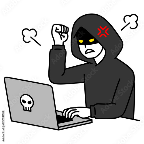 怒って攻撃的になるハッカー