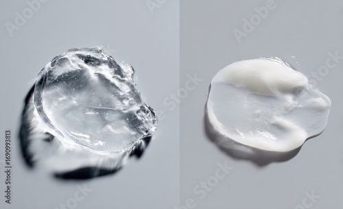 Swatches of skincare products