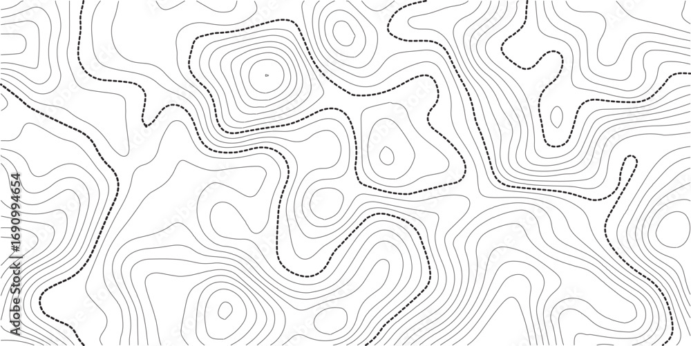 Fototapeta premium Retro topography map. White geographic contour map. Abstract outline grid.