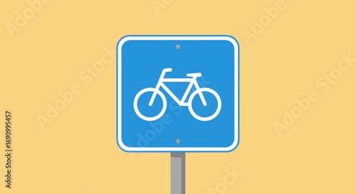 Bicycle Lane Sign Indicates Designated Bike Path.