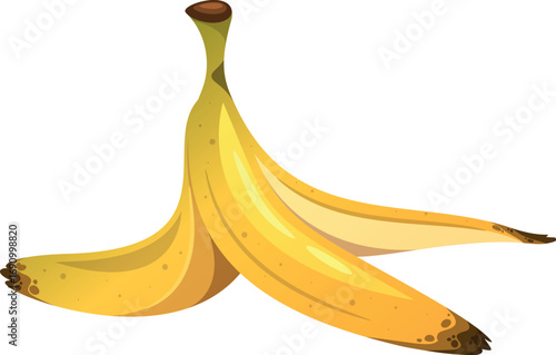 Banana skin garbage vector illustration