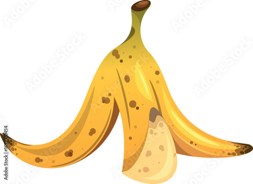 Tropical fruit banana waste vector illustration