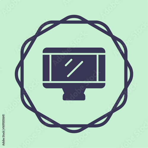 Monitor symbol trendy artwork useful vector Illustration circle design delightful colorful background